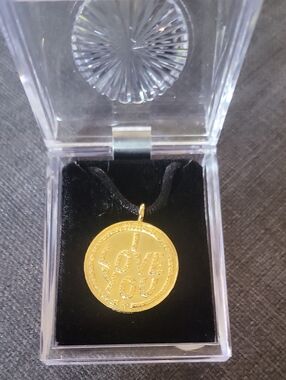 Vintage Erté "I Love You" / "Adam and Eve" Double-Sided Medallion Pendant